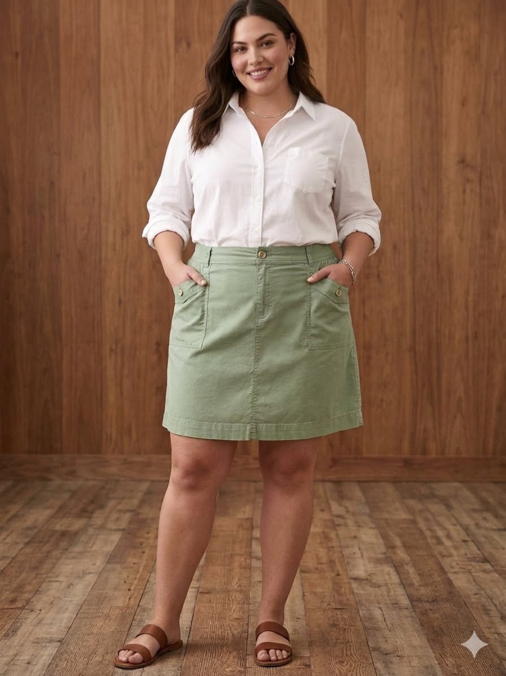Light Green Women's Casual Skort